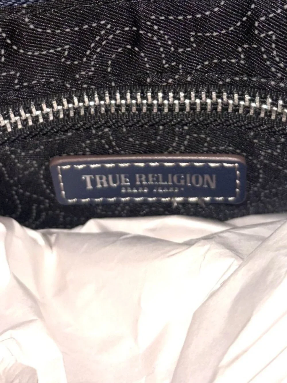 True Religion Denim Rhinestone Shoulder Bag Y2K NWT